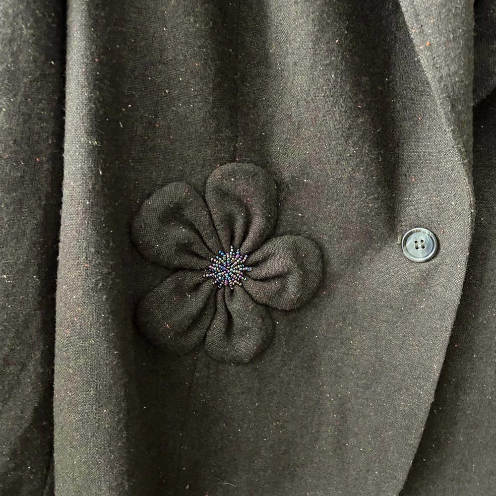 Evelyn blazer&suit jacket women green size 14W with 2 beautiful flowers accent - Picture 8 of 8